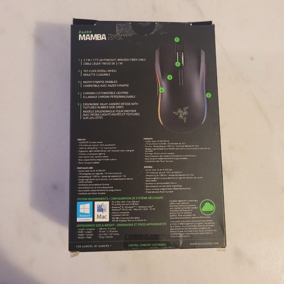 Razer Mamba Tournament Edition Chroma Ergonomic Gaming Mouse - Picture 4 of 7